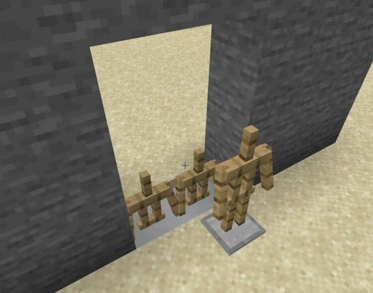 در مرحله دوم از ساخت تلویزیون در بازی ماینکرافت آرمور استندها را وارد کار کنید.